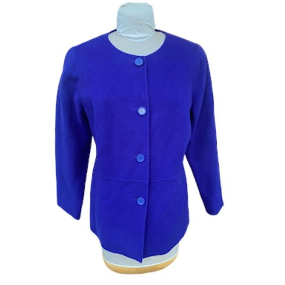 Talbots Double Face Wool Jacket Sz. 14, Pockets, Front Buttons Wool Blend - Picture 4 of 11